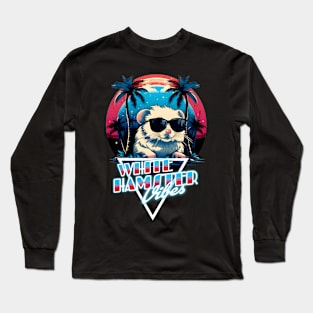 Retro Wave White Hamster Vibes Shirt Long Sleeve T-Shirt